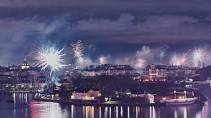 Fyrverkerier över Stockholms innerstad